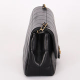 Chanel Chocolate Bar Mini Single Flap Black Lambskin 2010 GHW