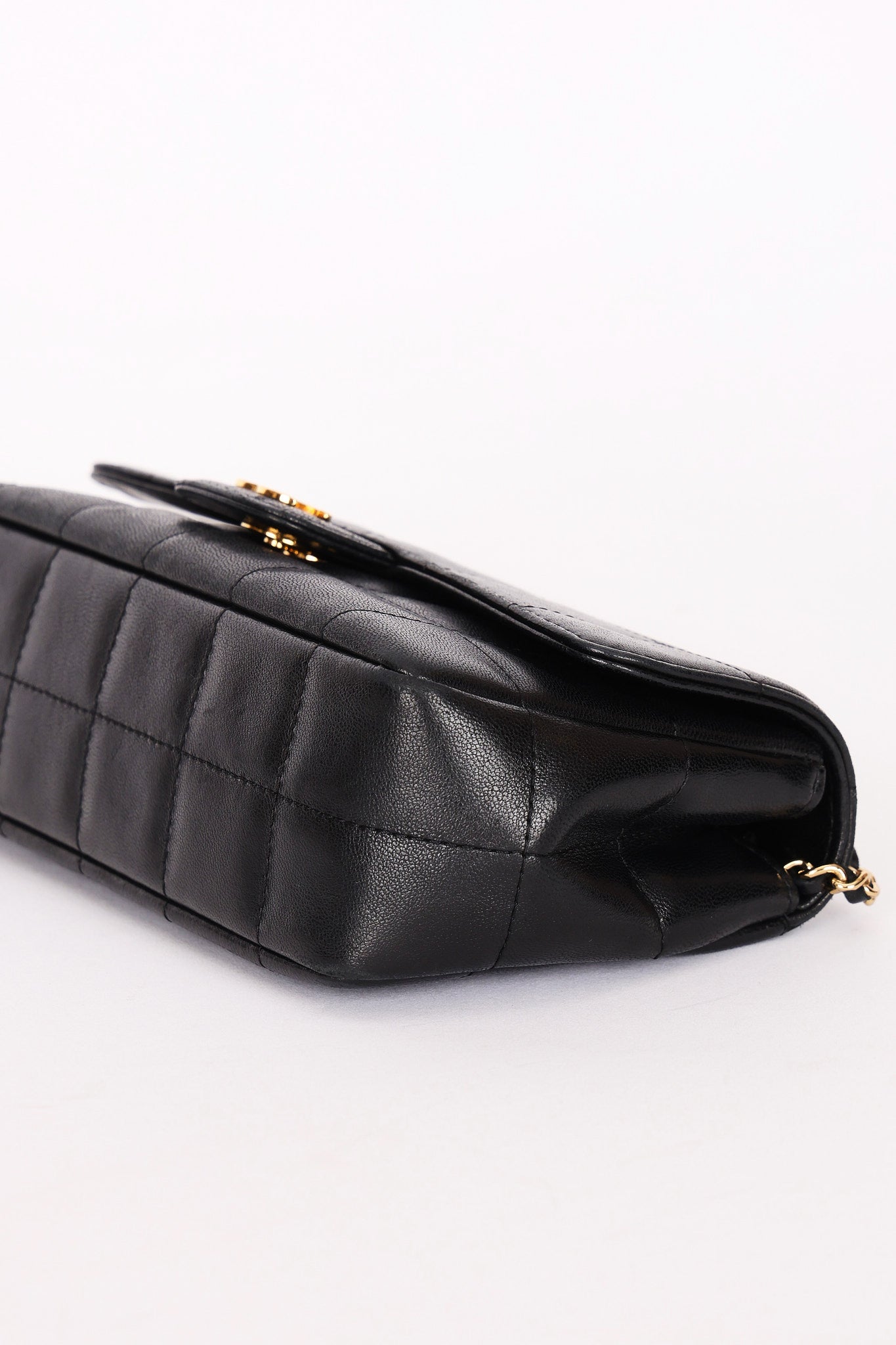 Chanel Chocolate Bar Mini Single Flap Black Lambskin 2010 GHW
