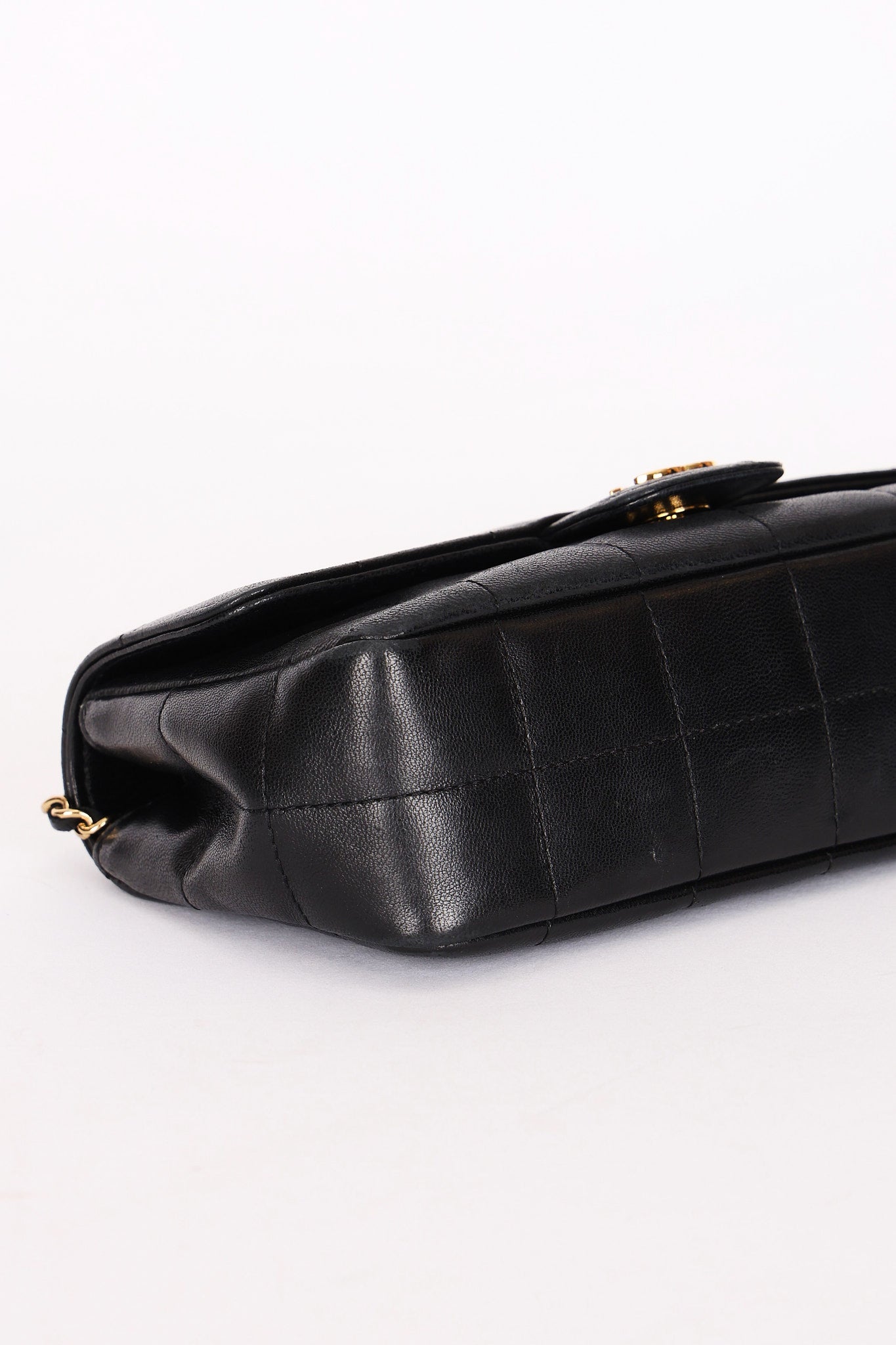 Chanel Chocolate Bar Mini Single Flap Black Lambskin 2010 GHW