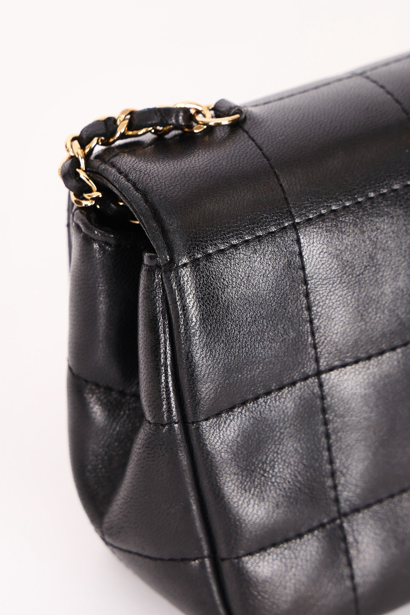 Chanel Chocolate Bar Mini Single Flap Black Lambskin 2010 GHW