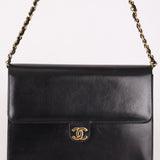 Chanel Single Flap Black Boxcalf 24K GP