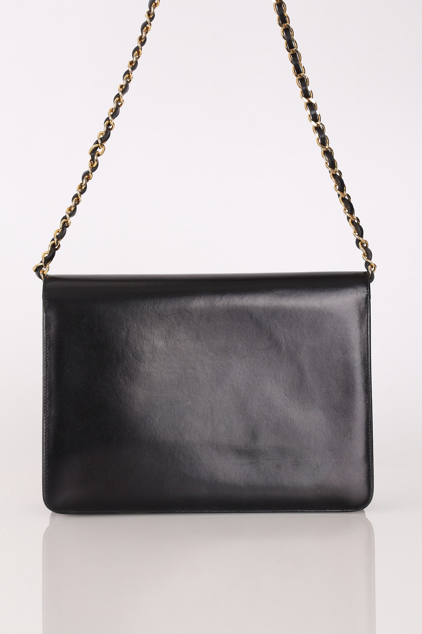 Chanel Single Flap Black Boxcalf 24K GP
