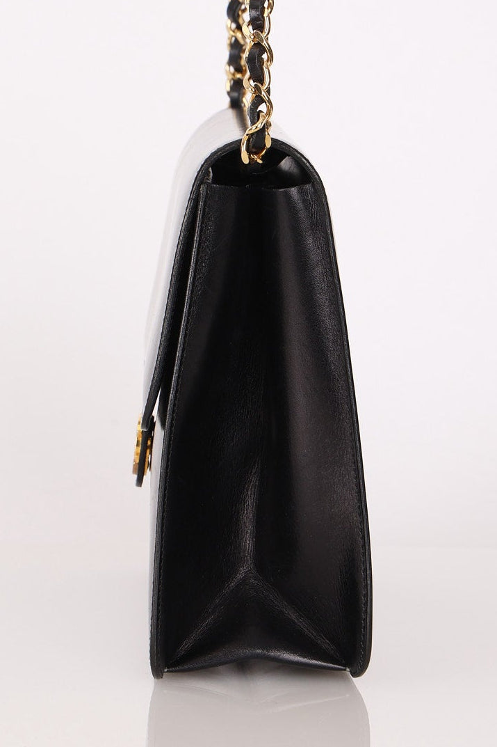 Chanel Single Flap Black Boxcalf 24K GP