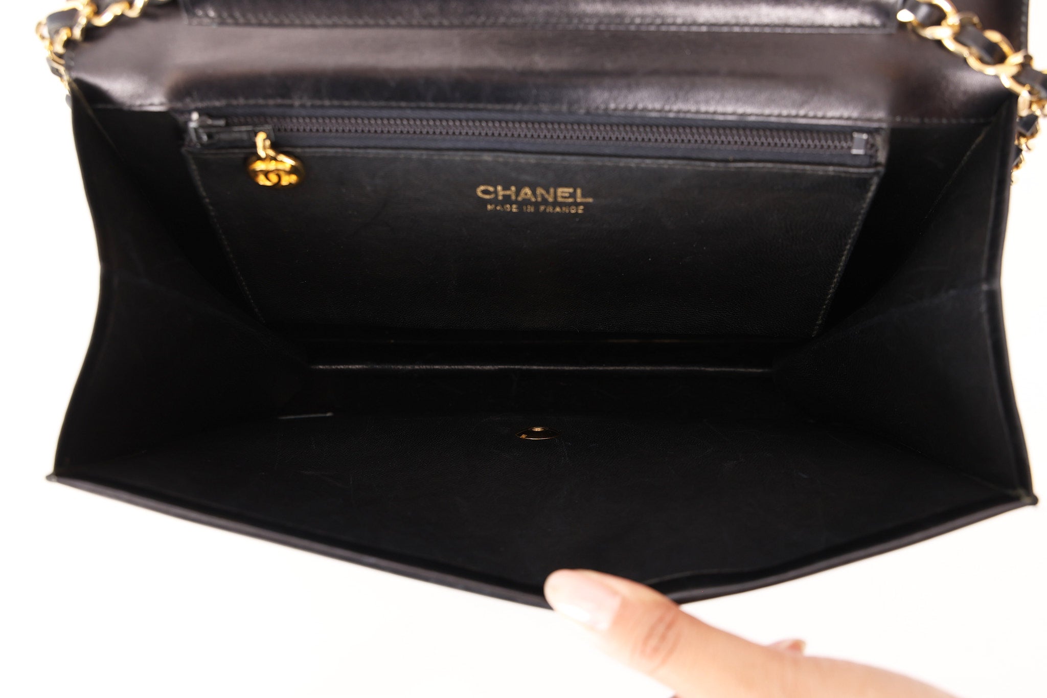 Chanel Single Flap Black Boxcalf 24K GP