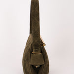Chanel Matelasse Gamaguchi Frame Shoulder Bag Green Suede 1991 GHW