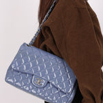 Chanel Jumbo Classic Double Flap Blue Patent 2011 SHW