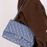 Chanel Jumbo Classic Double Flap Blue Patent 2011 SHW