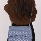 Chanel Jumbo Classic Double Flap Blue Patent 2011 SHW