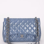 Chanel Jumbo Classic Double Flap Blue Patent 2011 SHW