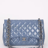 Chanel Jumbo Classic Double Flap Blue Patent 2011 SHW