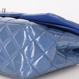 Chanel Jumbo Classic Double Flap Blue Patent SHW