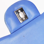 Chanel Jumbo Classic Double Flap Blue Patent SHW