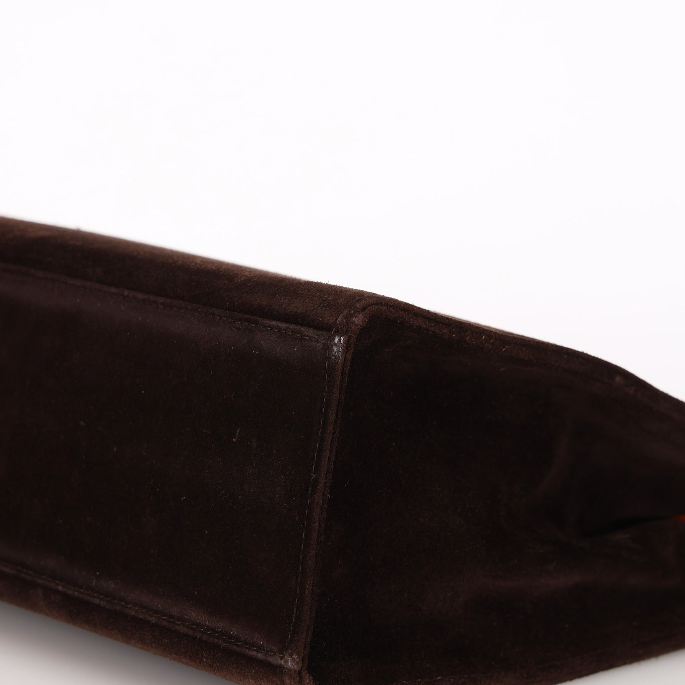 Chanel Tortoise Acrylic Top Handle Bag Brown Suede