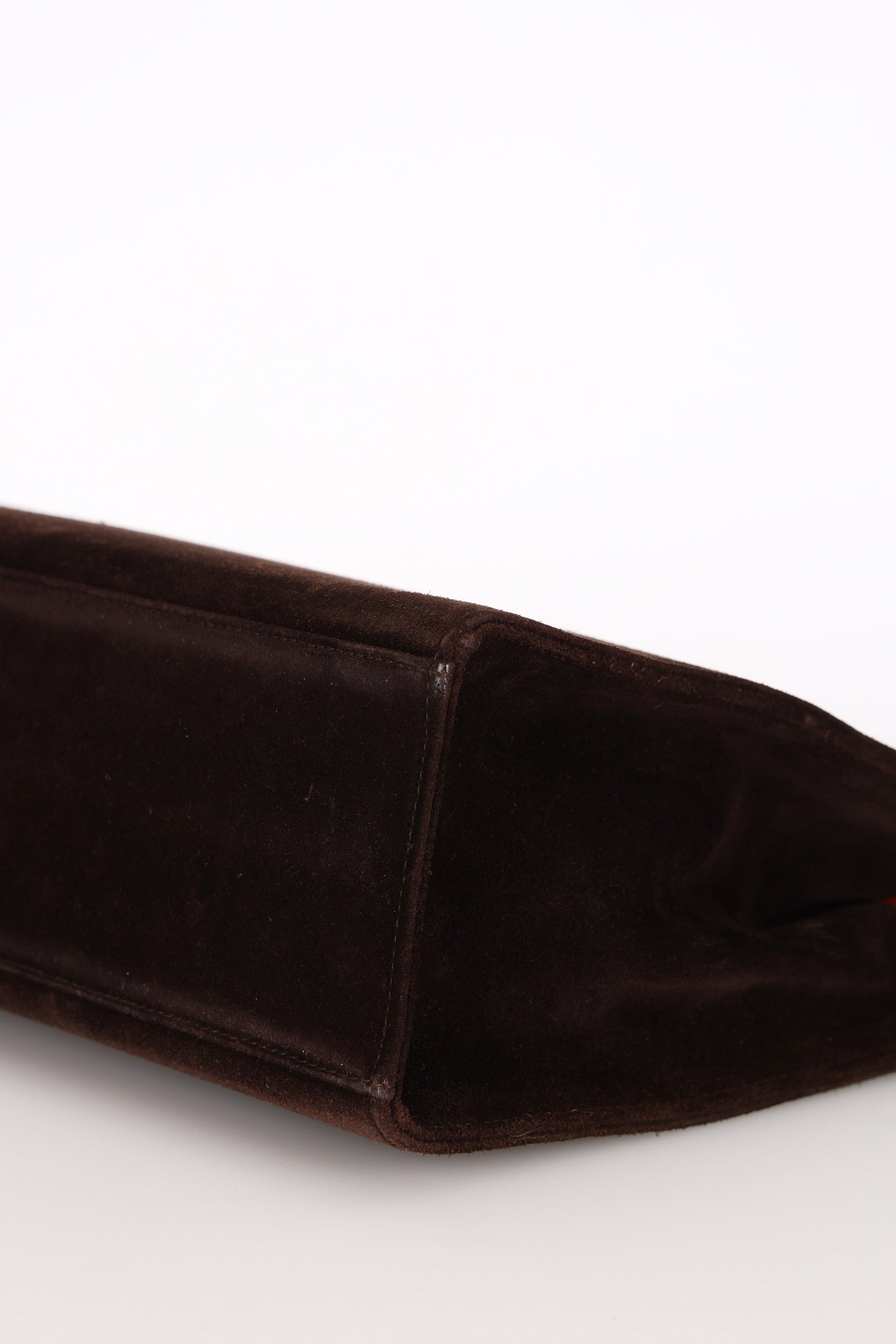 Chanel Tortoise Acrylic Top Handle Bag Brown Suede