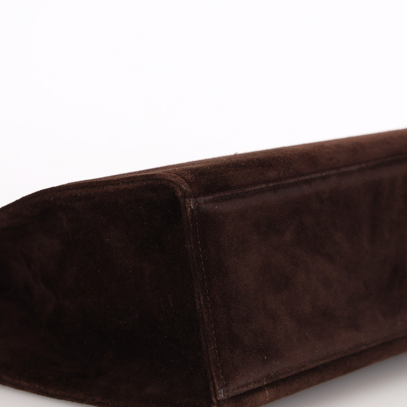 Chanel Tortoise Acrylic Top Handle Bag Brown Suede