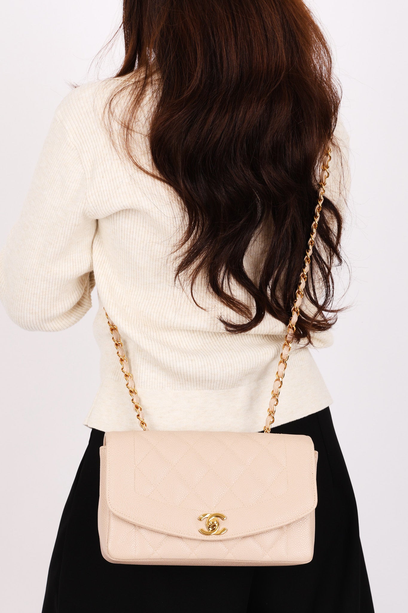 Chanel Small Diana Flap (color) Caviar 24K GP