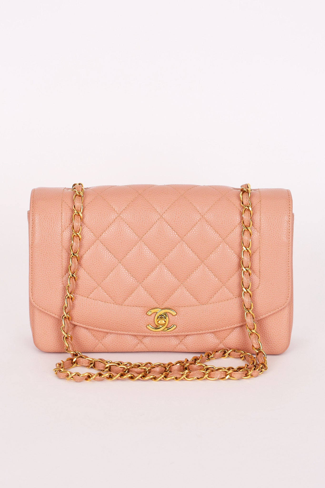 Chanel Medium Diana Flap Blush Caviar 24K GP