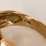 18K Diamond and Peridot Gold Ring