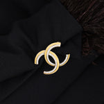 Chanel CC Gold Diamond Brooch