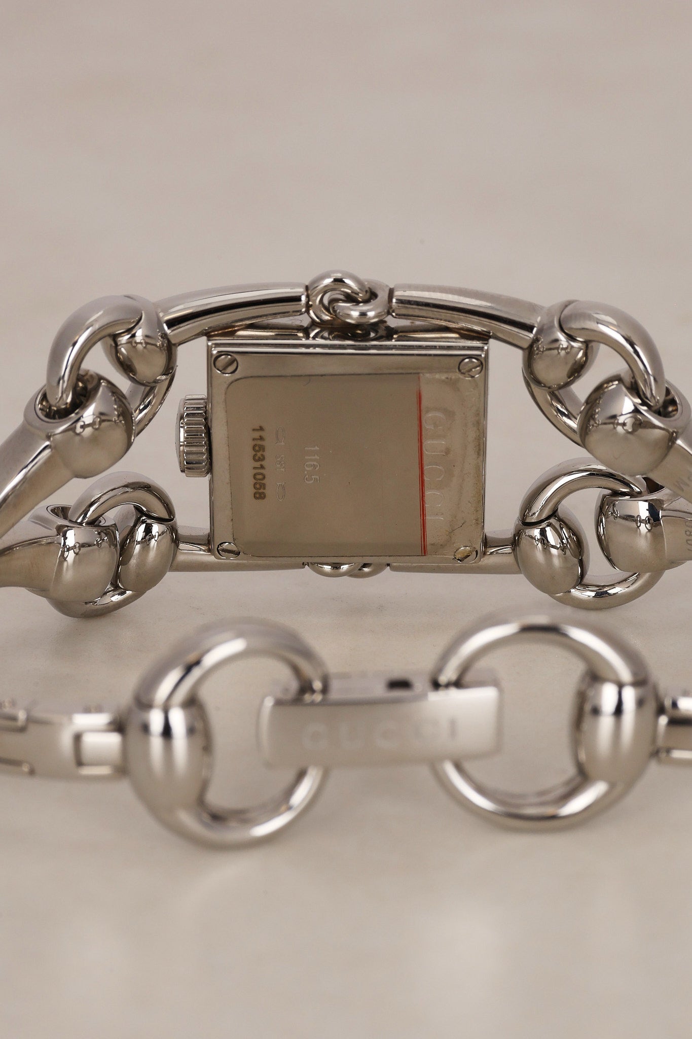 Gucci Stainless Steel Diamond Bezel 116.5 Horsebit Watch 19mm