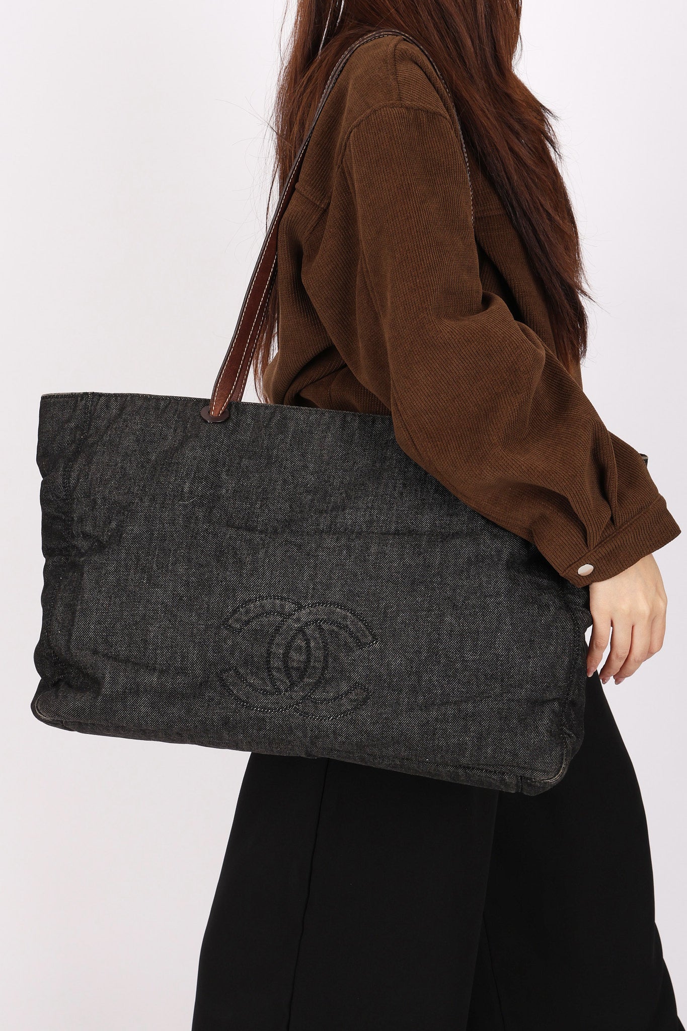 Chanel Large CC Mark Denim Tote 1998