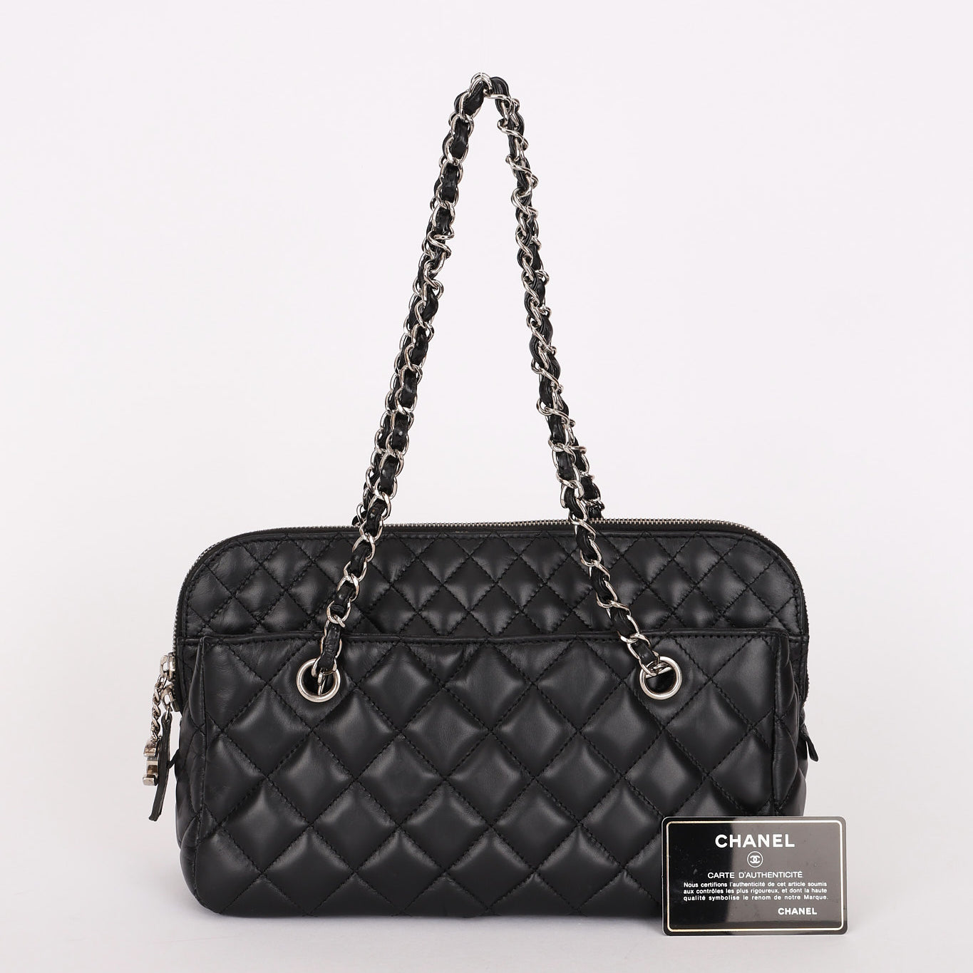 Chanel In The Business Camera Bag Black Lambskin SHW