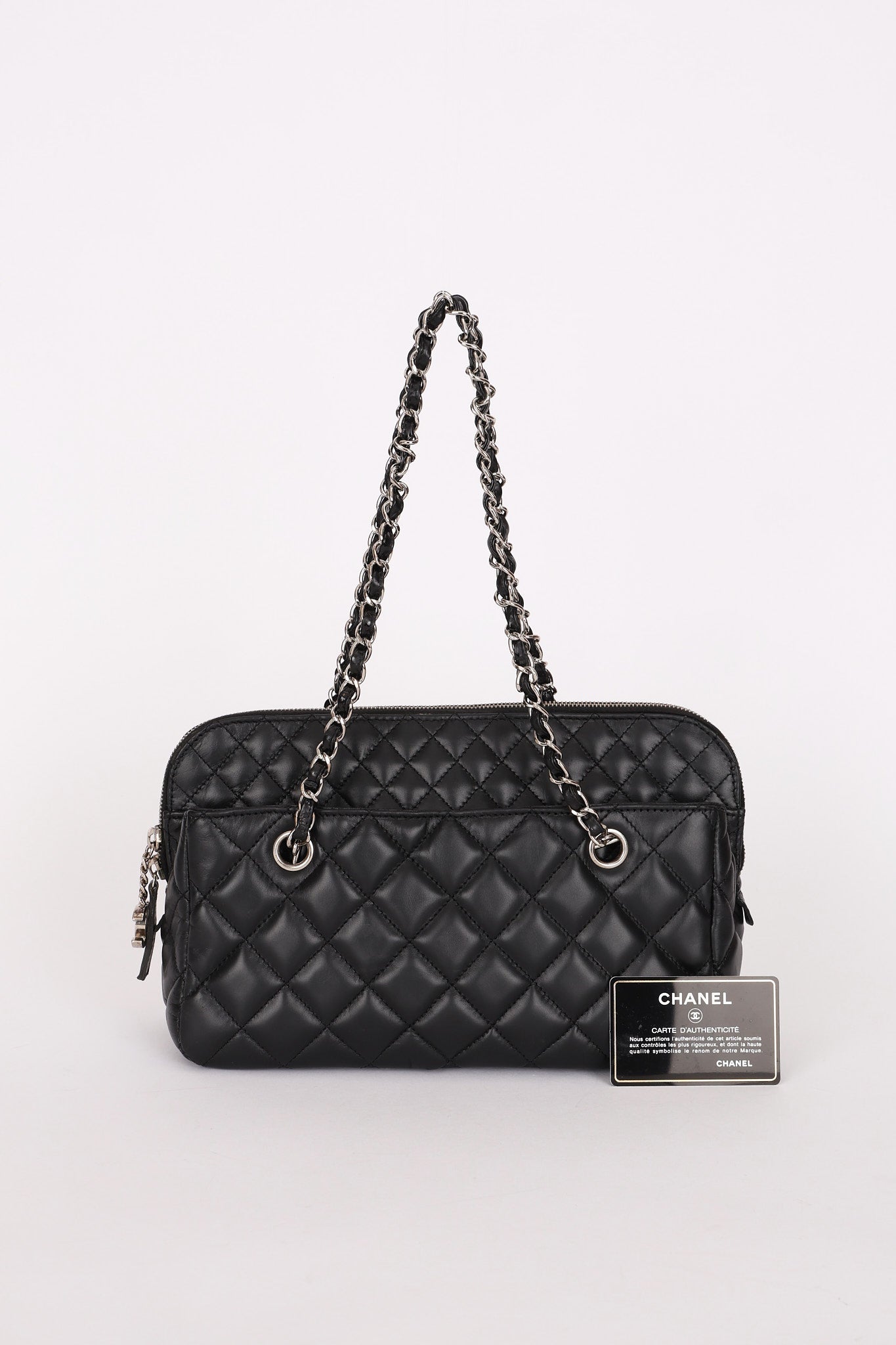 Chanel In The Business Camera Bag Black Lambskin SHW