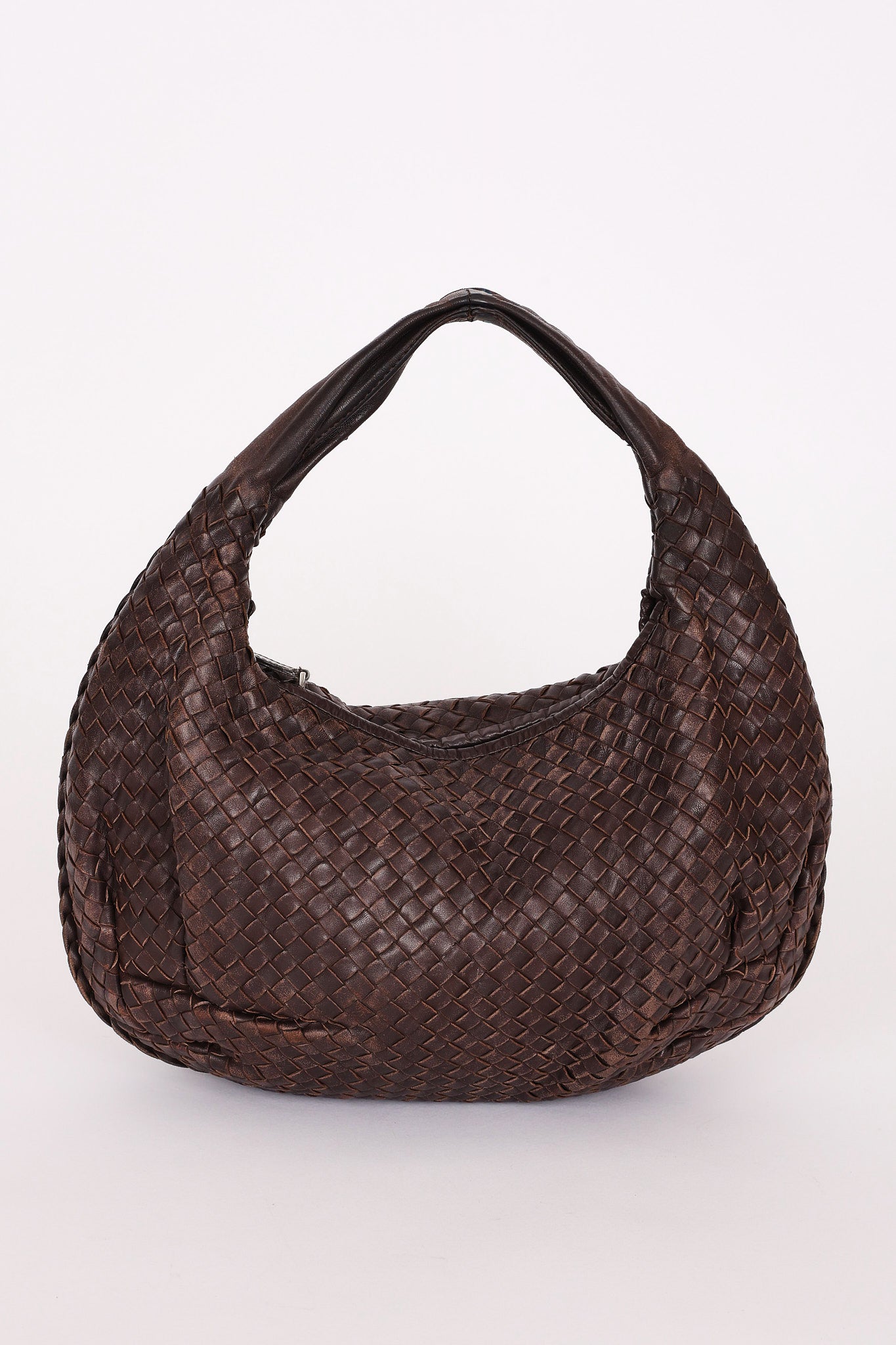 Bottega Veneta Small Intrecciato Hobo Dark Brown