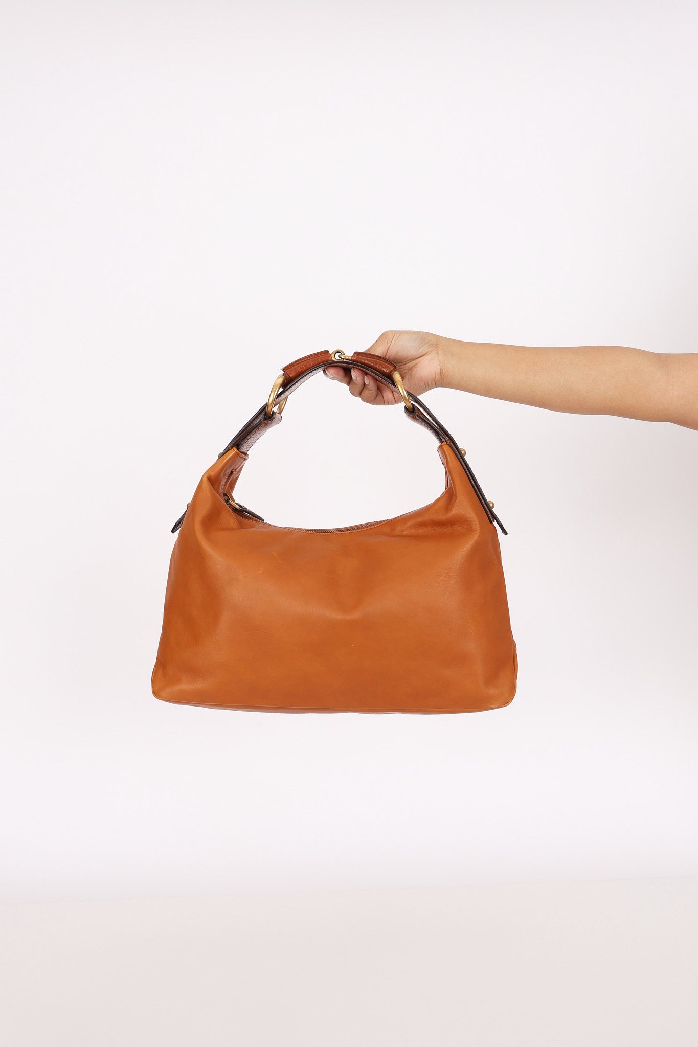 Gucci Leather Horsebit Pouch Shoulder Bag