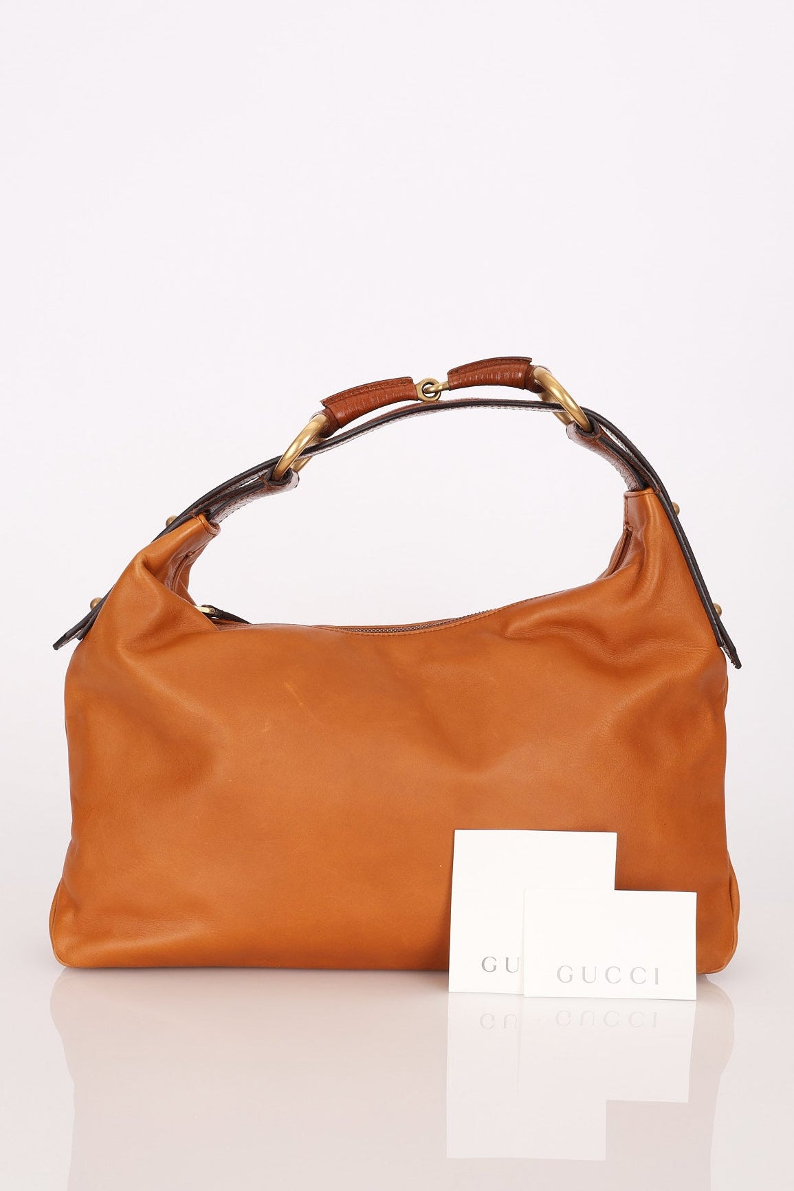 Gucci Leather Horsebit Pouch Shoulder Bag