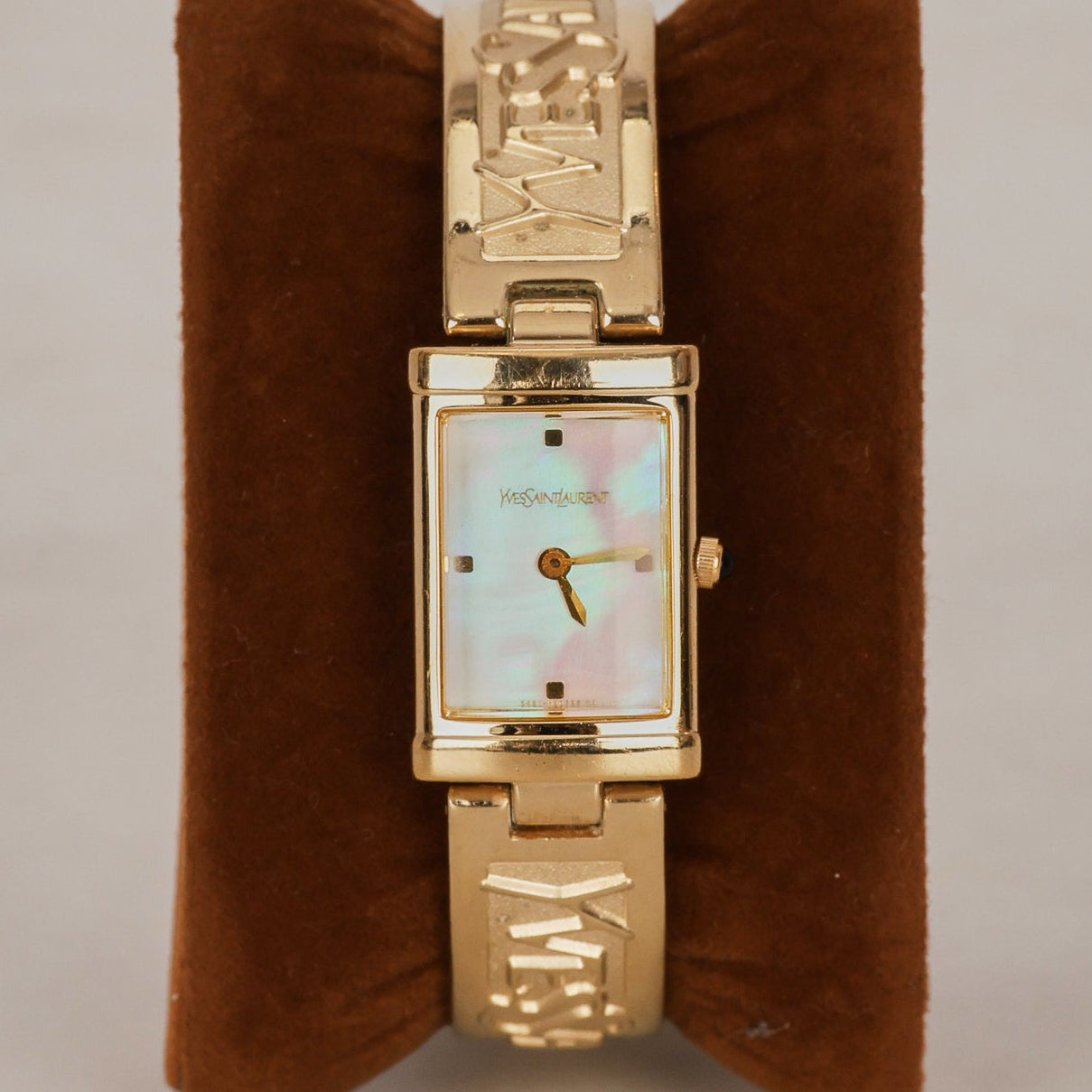 Saint Laurent Gold Pearl Watch