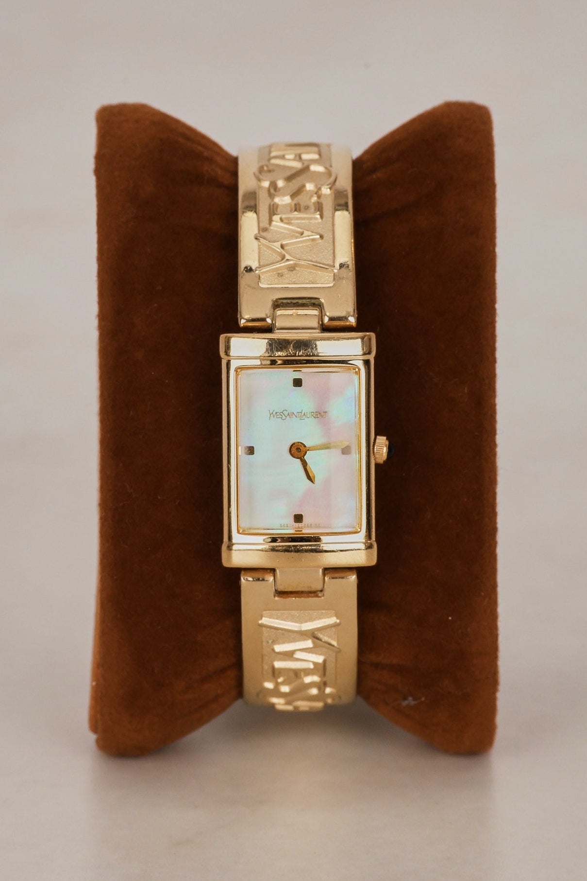 Saint Laurent Gold Pearl Watch