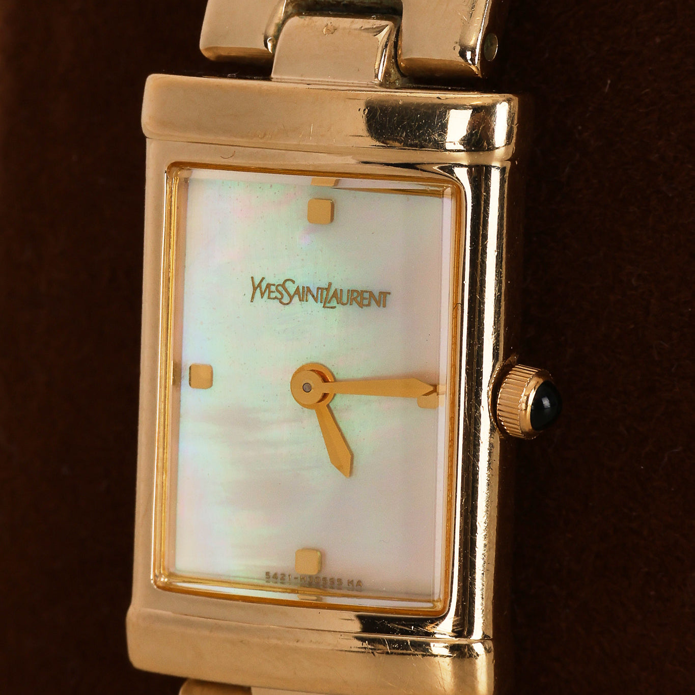 Saint Laurent Gold Pearl Watch
