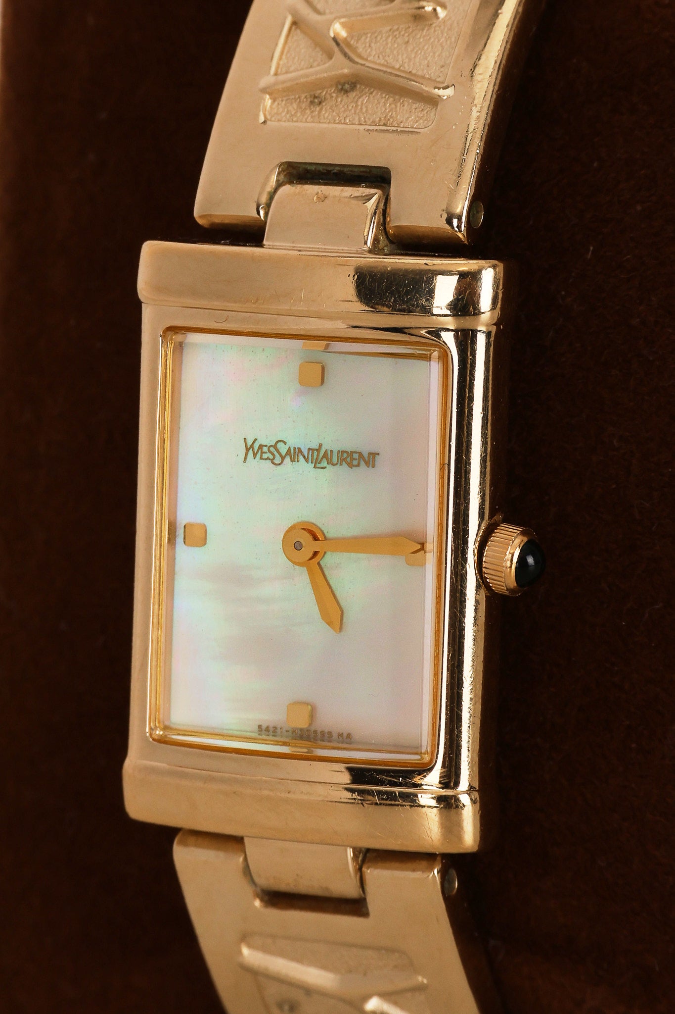 Saint Laurent Gold Pearl Watch