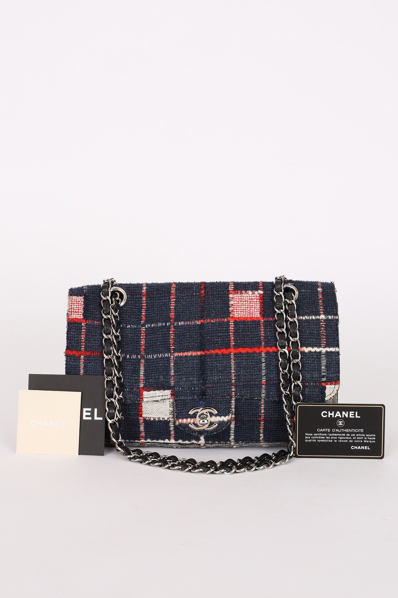 Limited Edition Chanel Woven Check Single Flap SHW
