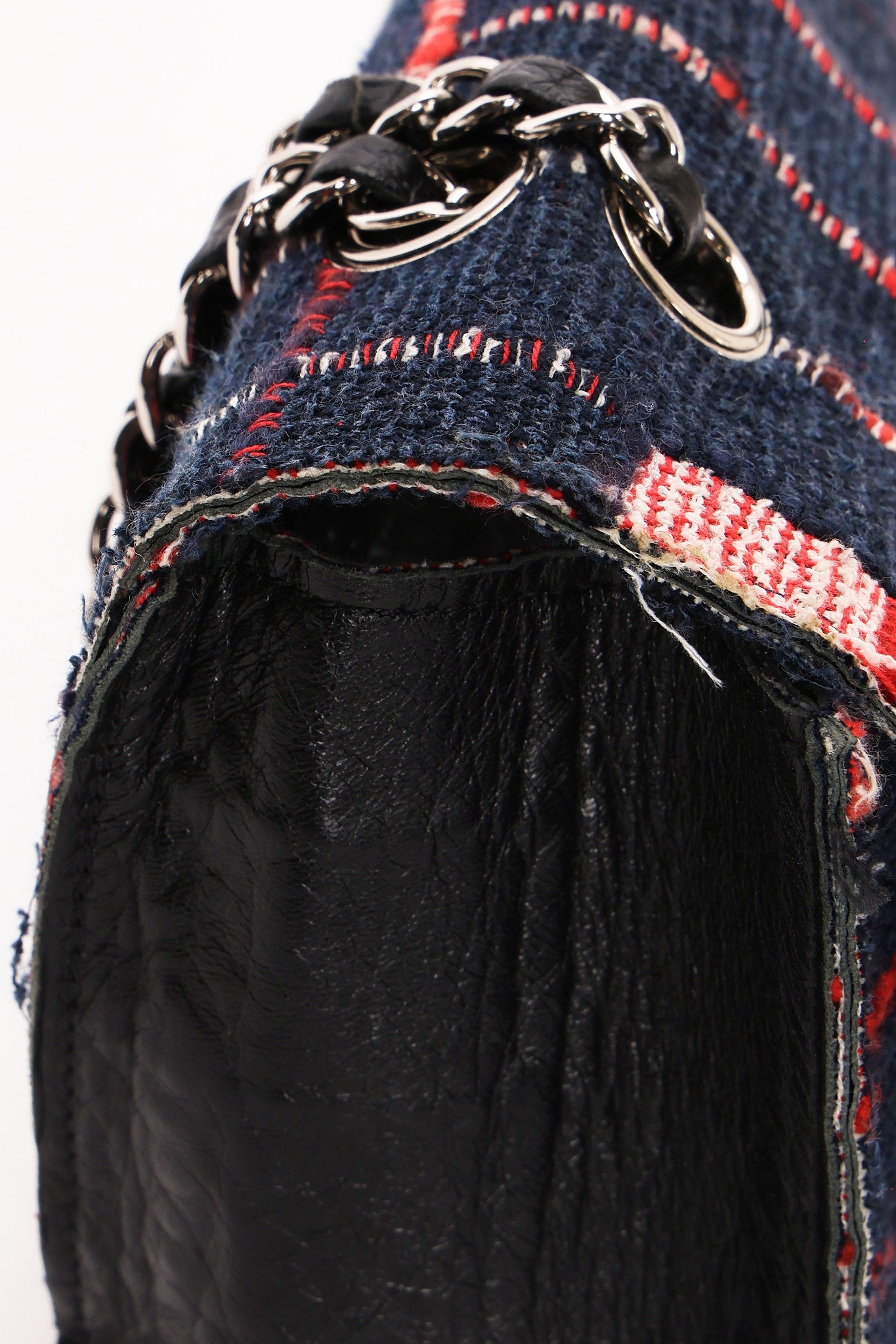 Limited Edition Chanel Woven Check Single Flap 2014 SHW