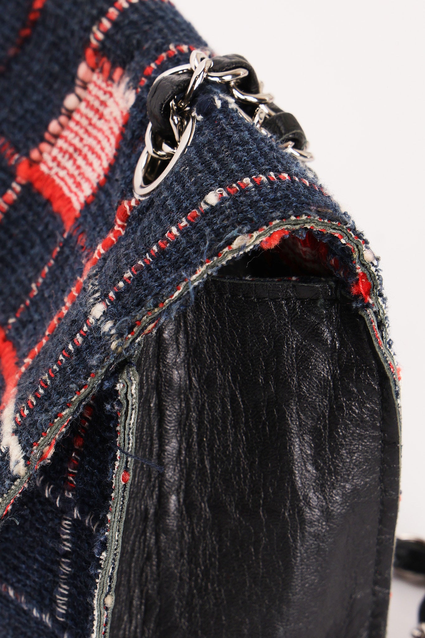 Limited Edition Chanel Woven Check Single Flap 2014 SHW