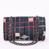 Limited Edition Chanel Woven Check Single Flap 2014 SHW