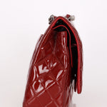 Chanel Maxi Classic Double Flap Ruby Red Patent SHW