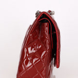 Chanel Maxi Classic Double Flap Ruby Red Patent SHW