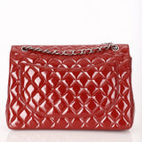 Chanel Maxi Classic Double Flap Ruby Red Patent SHW