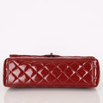 Chanel Maxi Classic Double Flap Ruby Red Patent SHW