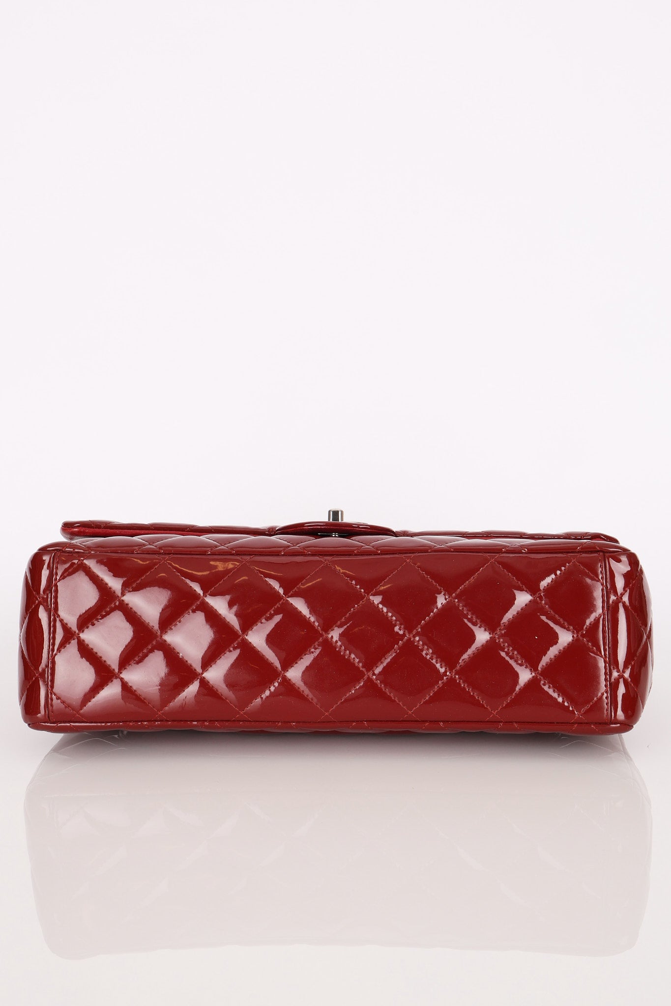 Chanel Maxi Classic Double Flap Ruby Red Patent SHW