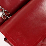 Chanel Maxi Classic Double Flap Ruby Red Patent SHW
