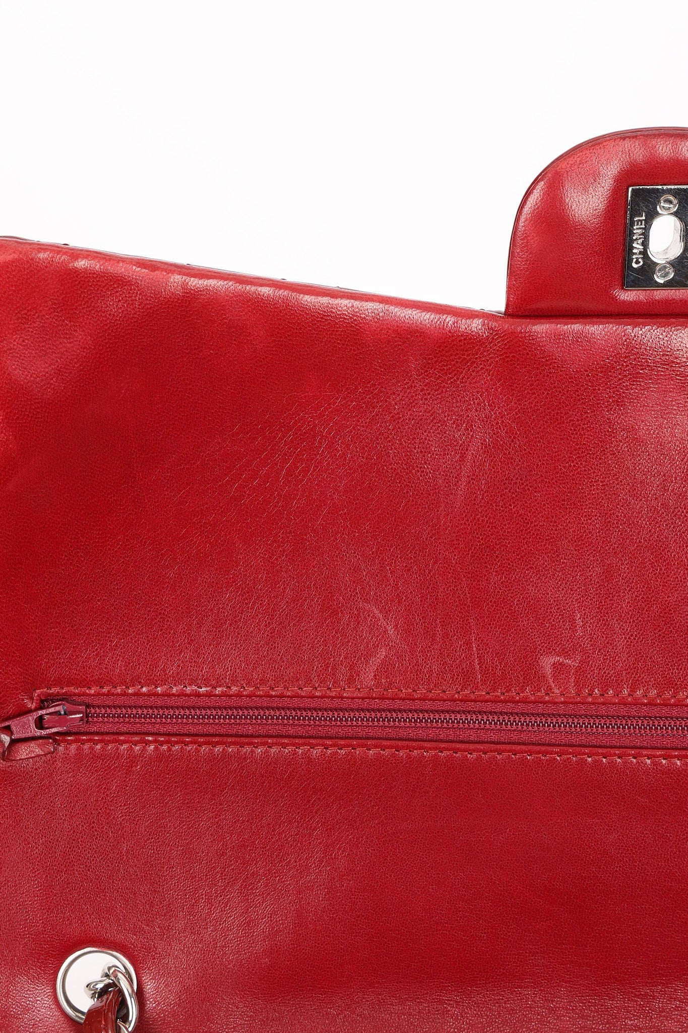 Chanel Maxi Classic Double Flap Ruby Red Patent SHW