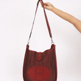 Rare Hermès Evelyne GM Rouge H Crinoline and Buffalo PHW 2002