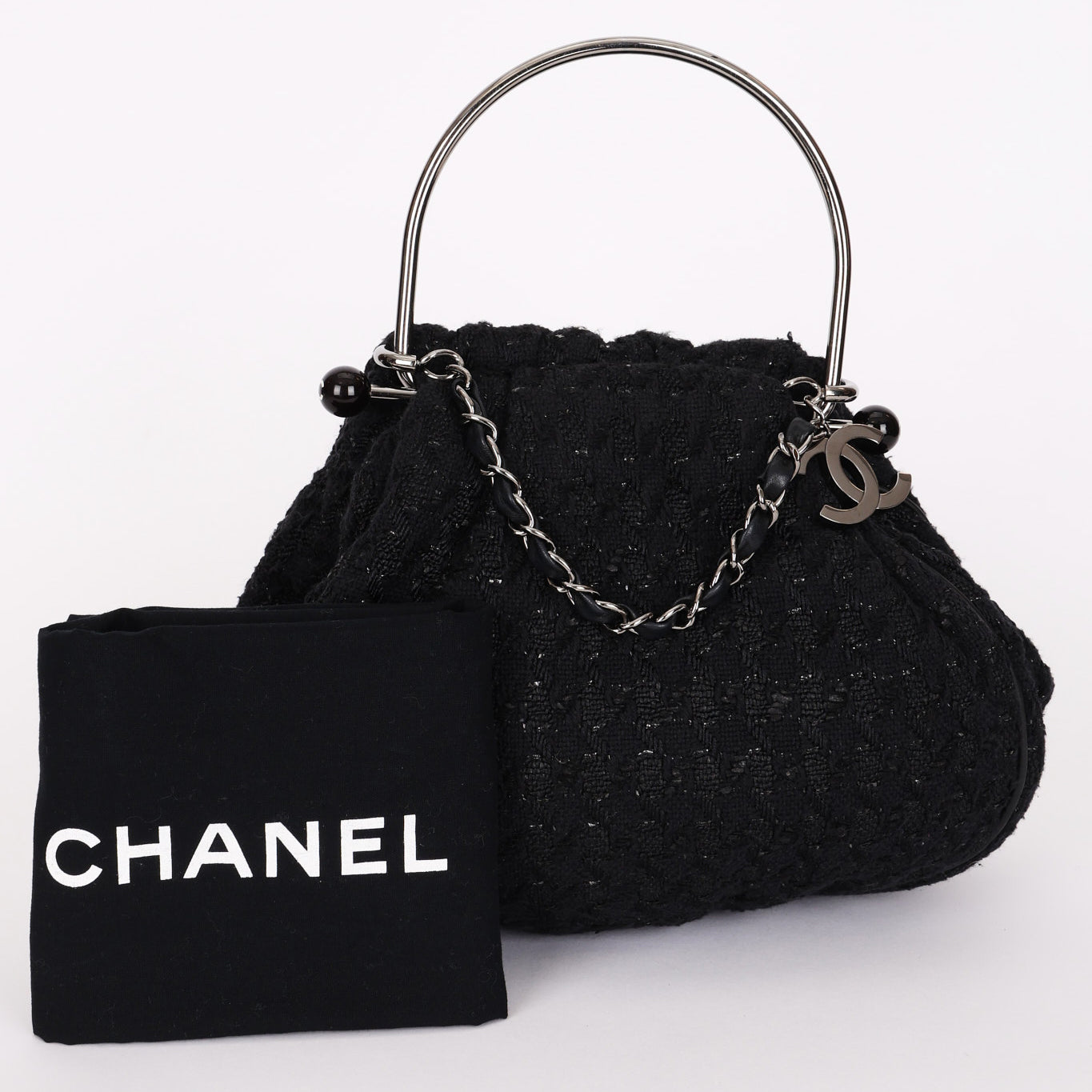 Chanel Tweed Boucle Knitting Bag SHW