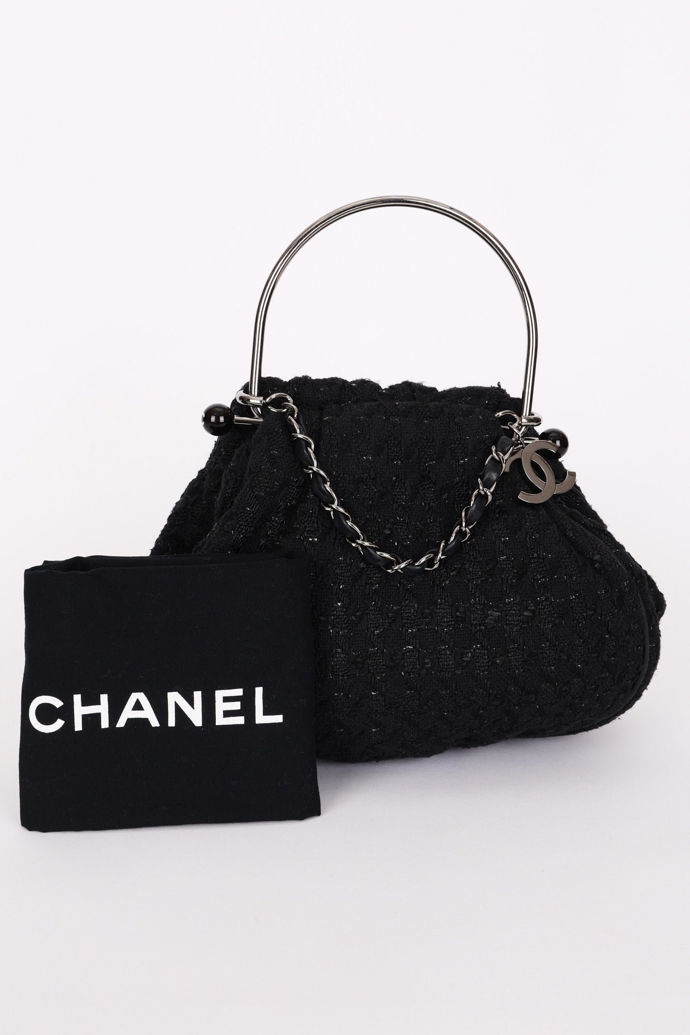 Chanel Tweed Boucle Knitting Bag SHW