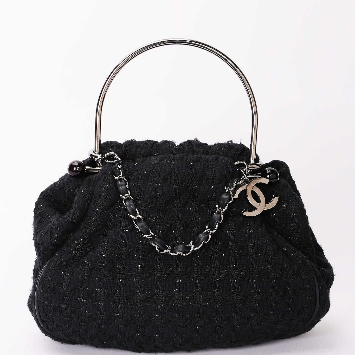 Chanel Tweed Boucle Knitting Bag 2005 SHW