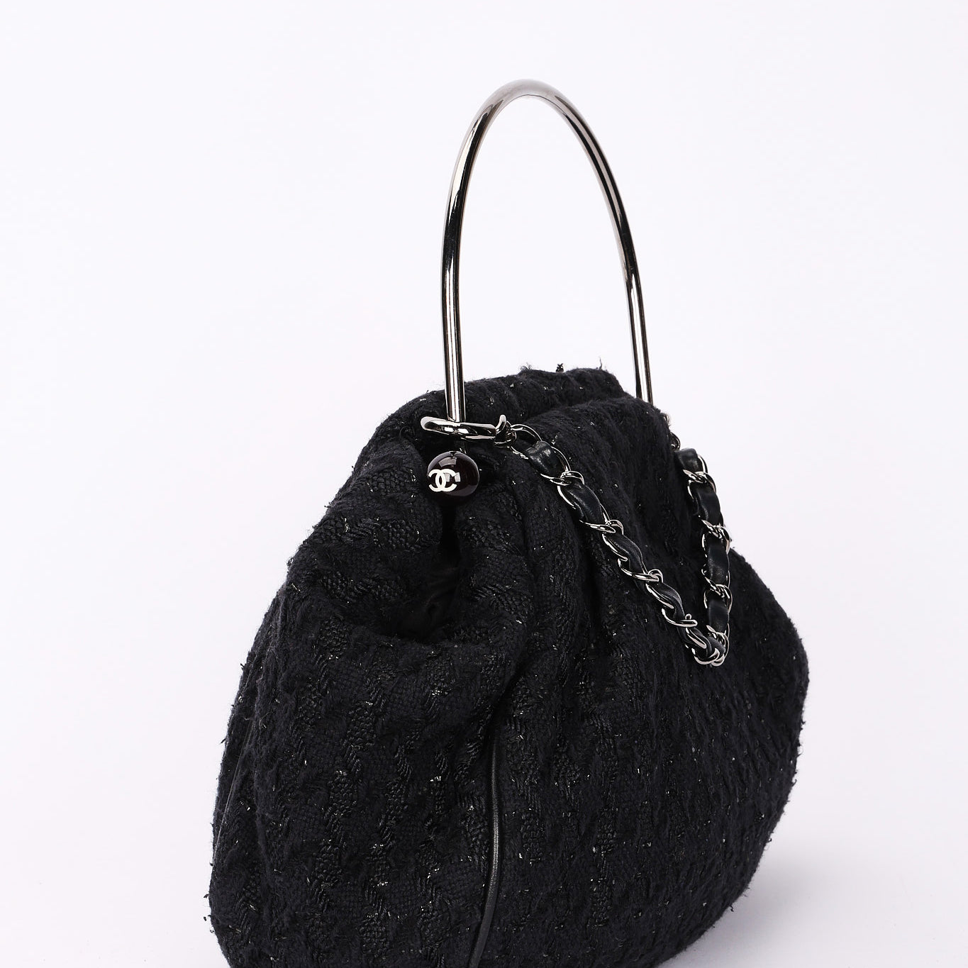 Chanel Tweed Boucle Knitting Bag 2005 SHW